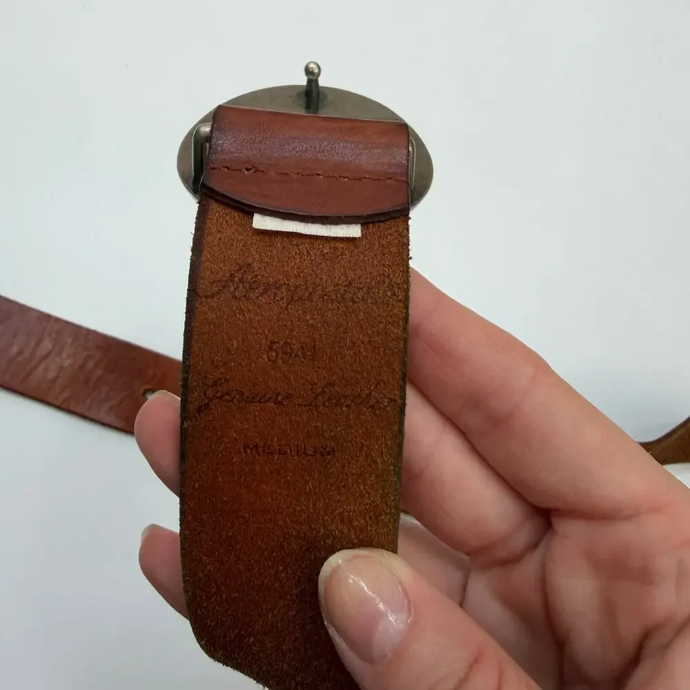 Vintage Y2K 2000s Aeropostale Brown Leather Belt Medium